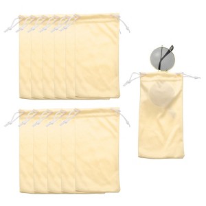 Unique Bargains Portable Drawstring Closure Microfiber Eyeglass Pouches 12 Pcs 7" x 3.5" - 1 of 4