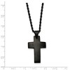 Black Bow Jewelry Black Plated Stainless Steel Polished Cross Necklace, 20 Inch - 2 of 4