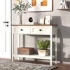 KTMBDW Console Table with 2 Drawers, Entryway Table with 2-Tier Storage Shelves, Sofa Table, Side Table, for Living Room, Hallway, Antique White - 2 of 4