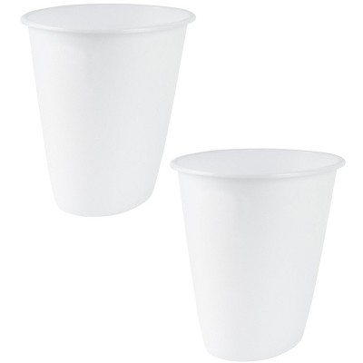 Home Mart Goods White Plastic Bathroom Office Kitchen Trash Can Wastebasket 1.5 Gallon - Set of 2