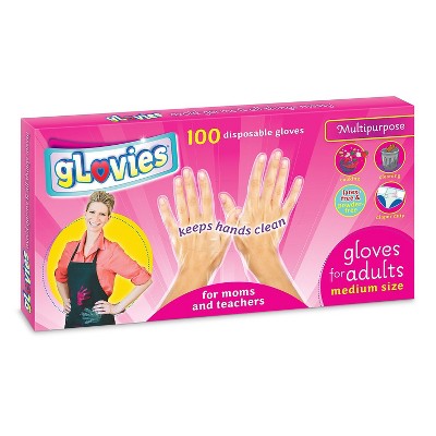 gLovies LDPE Multipurpose Gloves Latex Free Medium Disposable Pack of 100 (MKBADLX002B100)