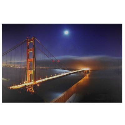 Northlight LED Lighted Famous San Francisco Golden Gate Bridge Canvas Wall Art 15.75" x 23.5"