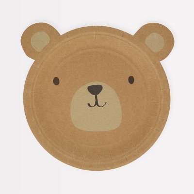 Meri Meri Woodland Bear Plates (Pack of 8)