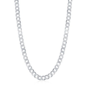 Links of Italy Sterling Silver 4.4mm Cuban Chain - Rhodium Plated - Available Sizes: 16  , 18  , 20  , 22  , 24  Inches - 1 of 2