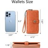 FATMOON Leather Wallets for Women - Large Capacity with Detachable Wrist Strap, Perfect for Travel, Shopping & Daily Use - 3 of 4