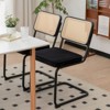Sapphtopaz Dining Chairs Set of 2 with Curved Chrome Legs Kitchen Side Chair with Hand-Woven Backrest Accent Chairs for Kitchen, Bedroom - 3 of 4