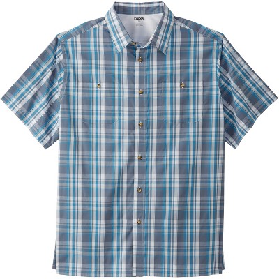KingSize Short-Sleeve Plaid Sport Shirt