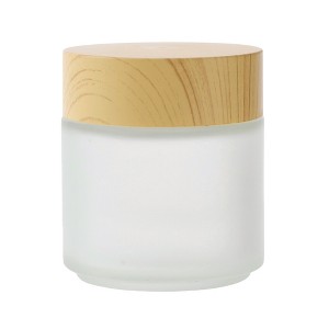 Unique Bargains Elegant Frosted Cream Glass Bottle for Bathroom 1 Pc - 1 of 4