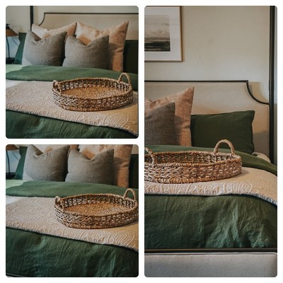 King Size Lunar Green Linen Duvet Cover Set