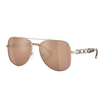 Michael Kors MK 1121 10147P Womens Aviator Sunglasses Light Gold 58mm