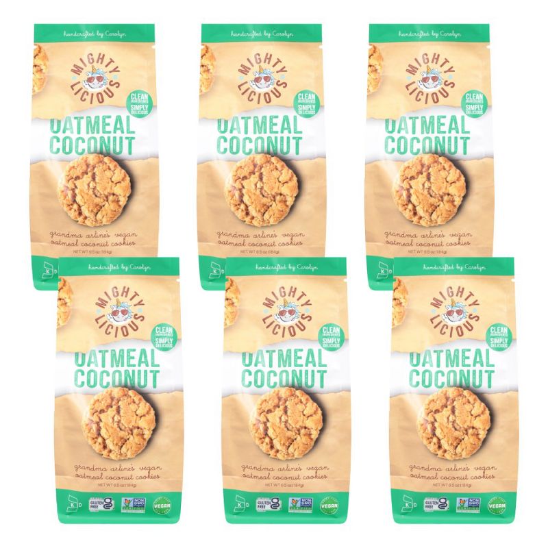 Mightylicious Oatmeal Coconut Vegan Cookies - Case of 6/6.5 oz, 1 of 8