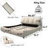 FURNIinspire Beds Luxury King Size Bed Frame with Headboard Modern Upholstered Platform Bed, Solid Wood Frame, Beige, 96.5"*86.22"*43.3" - 3 of 4
