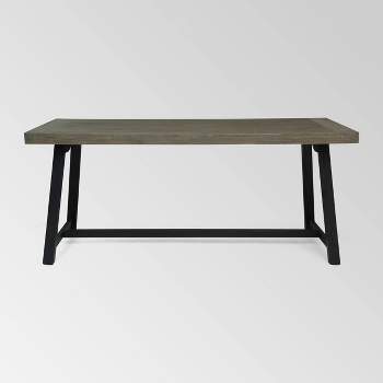 Raphael Rectangle Acacia Wood Dining Table - Gray - Christopher Knight Home