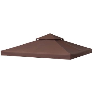Gulches 9.8' x 9.8' Gazebo Replacement Canopy - 2-Tier UV Top Cover for Models 01-0153 & 100100-076, Perfect for Outdoor Use, Coffee Color (TOP ONLY) - 1 of 4