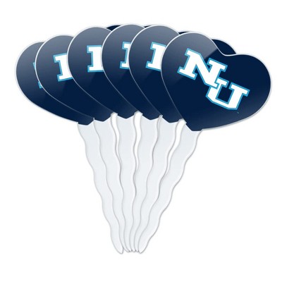 Northwood University Primary Logo Heart Love Cupcake Picks Toppers Decoration Set of 6