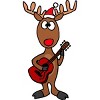 Men's Design By Humans Funny Cool Christmas Reindeer Playing the Guitar By SmileToday T-Shirt - 2 of 4