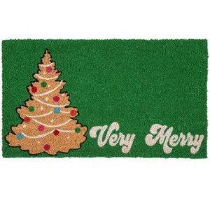 Shiraleah "Very Merry" Green Holiday Doormat - 1 of 1