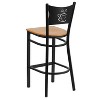Flash Furniture Black Coffee Back Metal Restaurant Barstool - 3 of 4