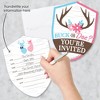 Big Dot of Happiness Buck or Doe - Shaped Fill-In Invitations - Hunting Gender Reveal Party Invitation Cards with Envelopes - Set of 12 - 2 of 4