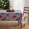 Kate Aurora Holiday Living Plaid Christmas Reindeer & Snowflakes Fabric Tablecloth - image 2 of 3