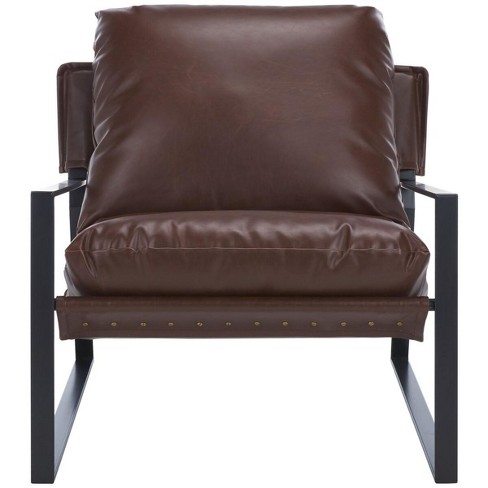 Popham Pillow Top Accent Chair - Dark Brown/Black - Safavieh - image 1 of 4