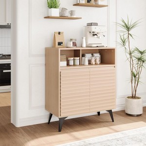Farmhouse Coffee Bar Cabinet, Kitchen Storage Cabinet with Drawer and Adjustable Shelves - 1 of 4