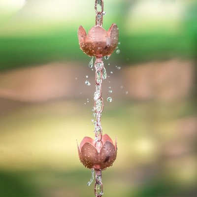 Marrgon Marrgon Copper Rain Chain with Tulip Style Cups for Gutter Downspout Replacement
