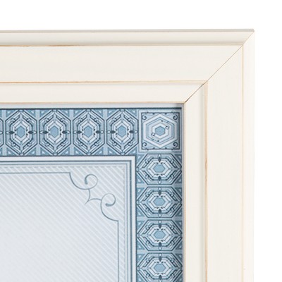 Distressed Soft White Solid Wood 8.5x11 Document Frame