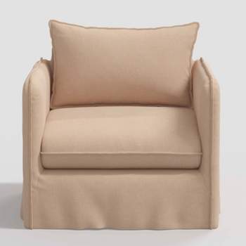 Berea Slouchy Lounge Chair with French Seams Linen Fawn - Threshold™