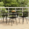 vidaXL Garden Dining Set Black Steel, polyethylene, tempered glass - 63" Table Length Black 4 Items - 2 of 4
