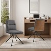 Art Leon Modern Fabric 360 Degrees Swivel Armless Office Chairs with Metal Legs, Set of 2 - 3 of 4