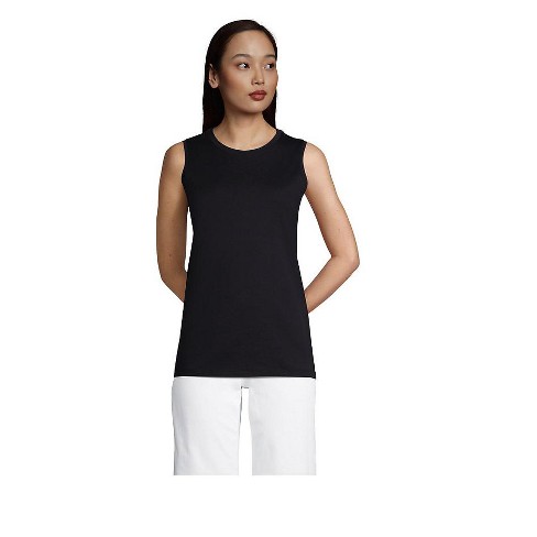 Lands' End Women's Tall Supima Cotton Crew Neck Tank Top - Small Tall ...