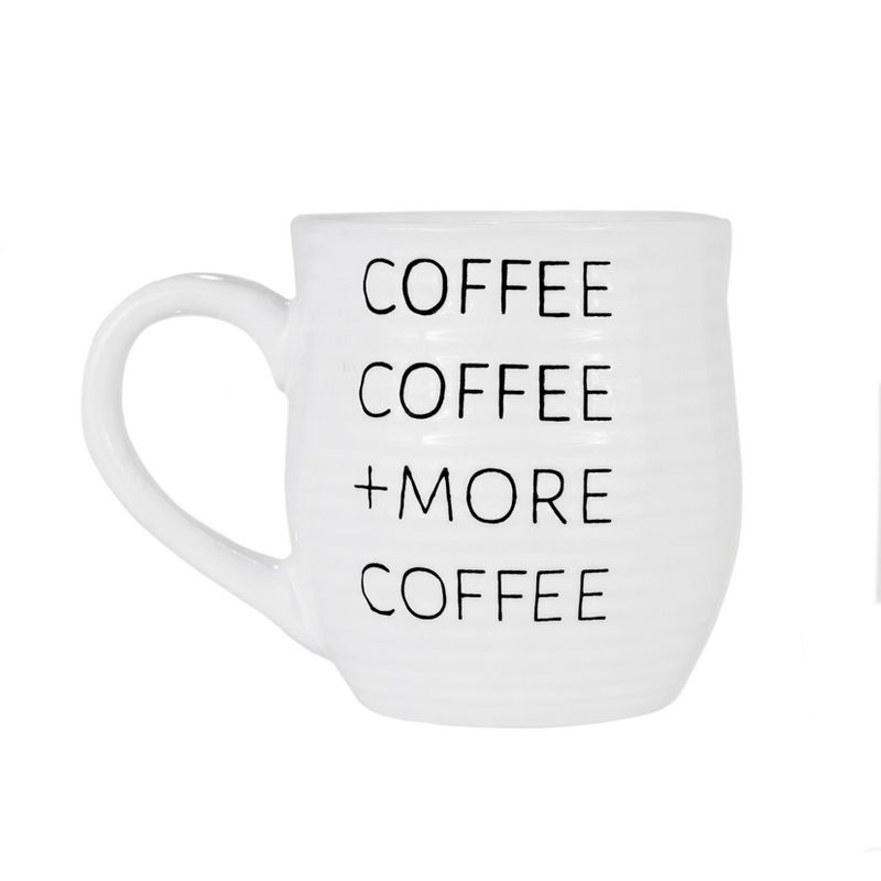 Amici Home Coffee, Coffee, More Coffee Ceramic Mug, Black Letters on White Coffee/Tea Mug, Microwave & Dishwasher Safe,20-Ounce, 1 of 5