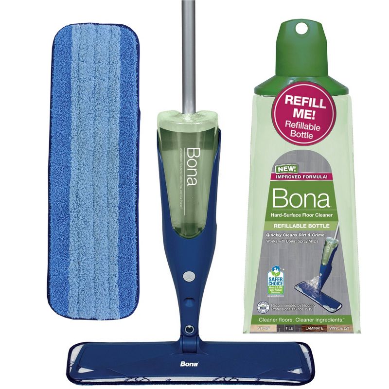 Bona Floor Mop Starter Kit - 1 Spray Mop, 1 Reusable Microfiber Pad, 1 Refillable Multi Surface Floor Cleaner Liquid, 3 of 11