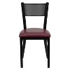 Flash Furniture Black Grid Back Metal Restaurant Chair - 4 of 4