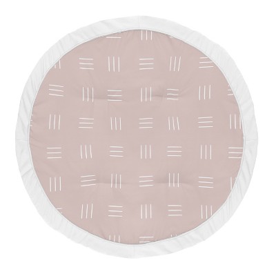 Image of Sweet Jojo Designs Girl Baby Tummy Time Playmat Boho Hatch Mauve Pink and White