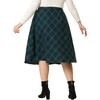 Agnes Orinda Women's Plus Size Plaid Elastic High Waist Flare Fall A Line Skirts - 4 of 4