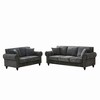 Modern 3+2 Chenille Sofa with Rolled Arms, Wood Legs & Nailhead Trim - 4 of 4