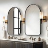 MAYEERTY 32x23in Wrought Iron Rounded Arch Black Swivel Metal Hanging Mirror - 3 of 4