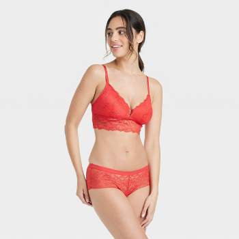 Women's Micro and Lace Hipster Underwear - Auden™ Red