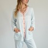 Anna-Kaci Lounge Women's Long Sleeve Button Up Pajama Set with Ruffle Trim and Front Patch Pockets - 3 of 4