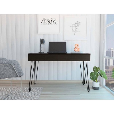 PAGED Home Office Desk 47.3" L Simple Modern Writing Desk with 2 Drawers and Hairpin Legs for Study