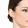 Guili Elegant Twist 14K Gold Plated Sterling Silver Oval Oblong Hoop Earrings with Luminous Cubic Zirconia for a Chic, Timeless Look - 2 of 3