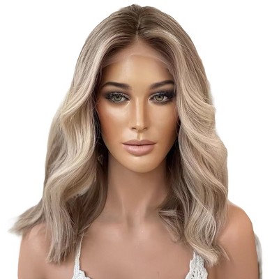 Jessie's Wig 14 Inch Ombre Blonde Highlight Color Wavy Glueless Wig 13x4 Lace 1 Pc/Pack