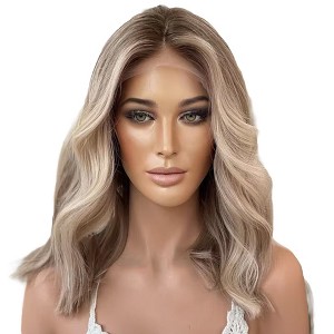 Jessie's Wig 14 Inch Ombre Blonde Highlight Color Wavy Glueless Wig 13x4 Lace 1 Pc/Pack - 1 of 4