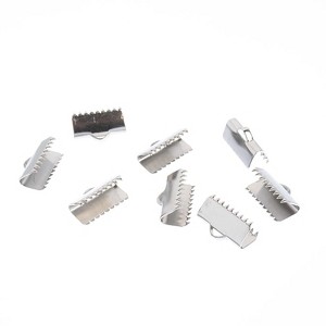 John Bead 8pcs (13mm) Stainless Steel Ribbon Cord Clamp Jewelry Findings Kit - 1 of 3