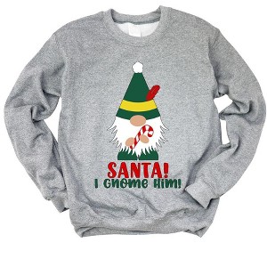 Simply Sage Market Women's Graphic Sweatshirt Santa I Gnome Him - 1 of 4
