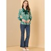 Allegra K Women's Boho Floral Printed Shirts V Neck Pussybow Blouse Top - 2 of 4