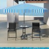 Tangkula 3-Piece Outdoor Bar Set Counter Height Patio Bistro Furniture Set w/ DPC Tabletop & Umbrella Hole - 2 of 4