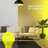 Luxrite A19 LED Yellow Bug Light Bulbs, 60W Equivalent, Non-Dimmable, UL Listed, E26 Standard Base, Indoor Outdoor, Porch, Home Lighting 6 Pack - 3 of 4